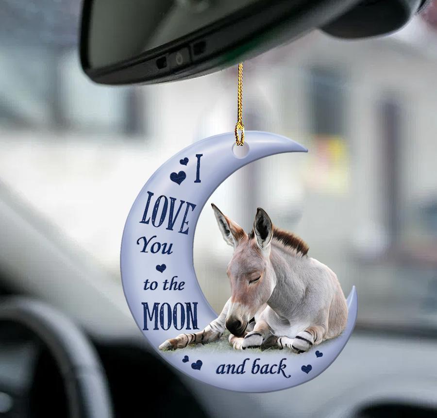 Donkey Moon Back Donkey Lover Two Sided Ornament - Best gifts your whole family