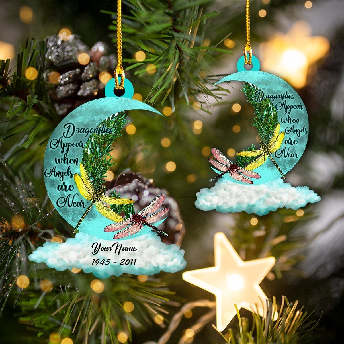 Dragonflies appear When Angles Are Near Car Ornament - Best gifts your whole family