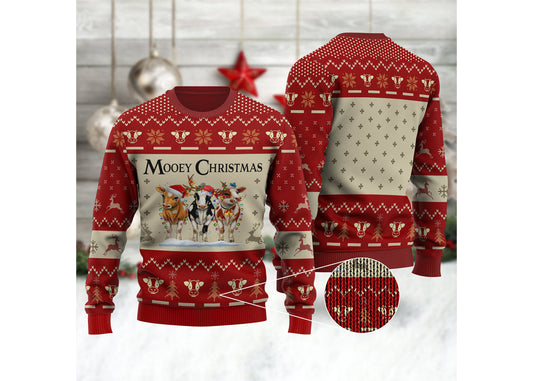 Mooey Christmas Ugly Sweater Cow Cattle, Christmas Ugly Sweater,Christmas Gift,Gift Christmas 2024