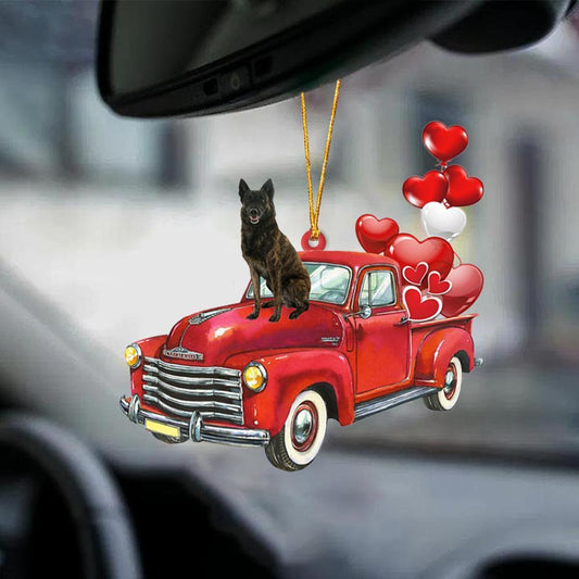 Dutch Shepherd-Red Sports Car-Two Sided Ornament - Best gifts your whole family