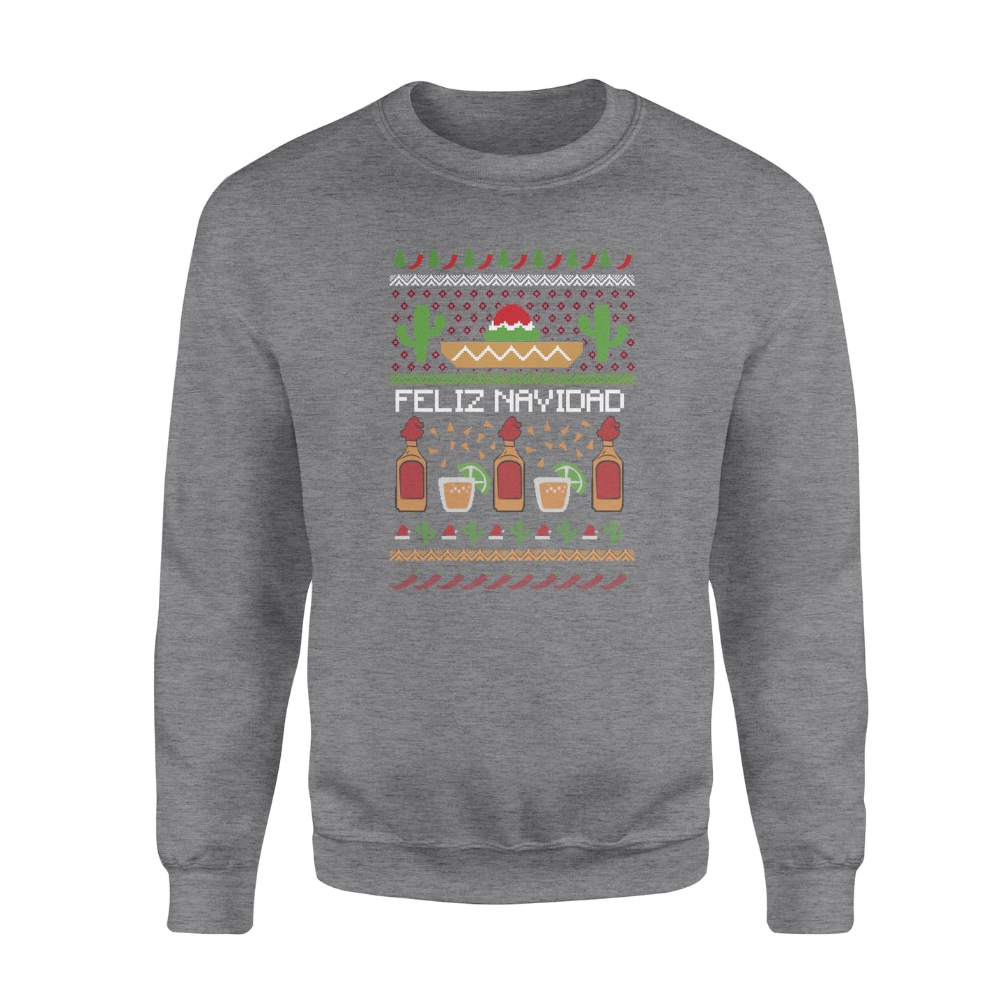 Feliz Navidad Mexican Ugly Christmas Sweater Funny Xmas Sweatshirt Gift Idea - Funny sweatshirt gifts christmas ugly sweater for men and women