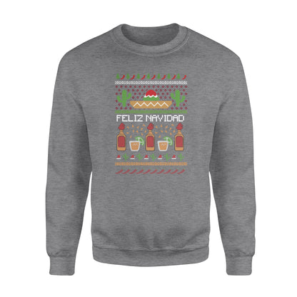 Feliz Navidad Mexican Ugly Christmas Sweater Funny Xmas Sweatshirt Gift Idea - Funny sweatshirt gifts christmas ugly sweater for men and women