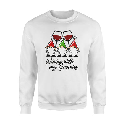 Wining with my Gnomies . Christmas wine glass Gnomes - funny sweatshirt gifts christmas ugly sweater for men and women