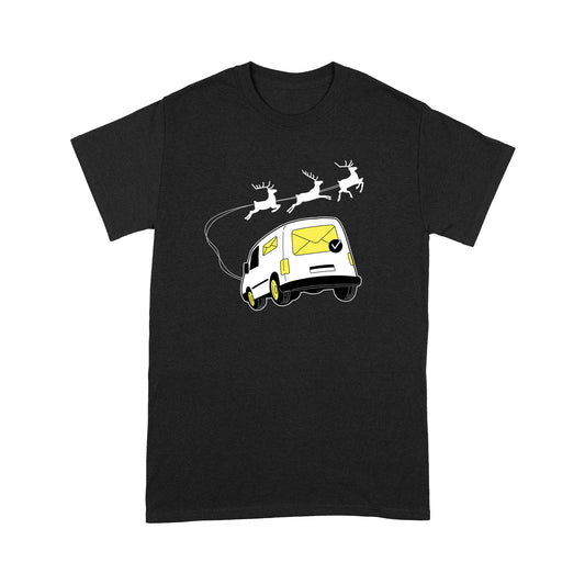 Mail Truck mit Weihnachten Rentier Schlitten lustige Mail Carrier T-Shirt Geschenk für Weihnachten