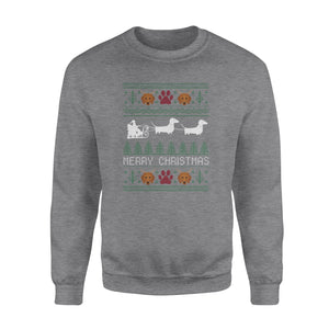 Funny Wiener Dog Dachshund Ugly Christmas Sweater funny sweatshirt gifts christmas ugly sweater for men and women