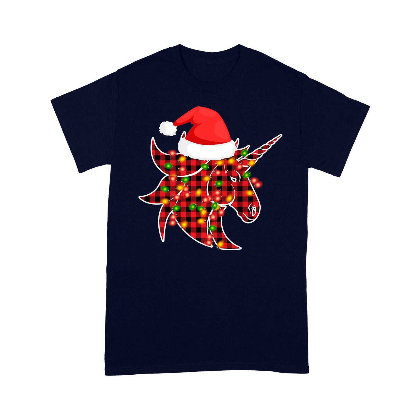 Christmas Unicorn Red Buffalo Plaid Family Tee Tee Shirt Gift For Christmas