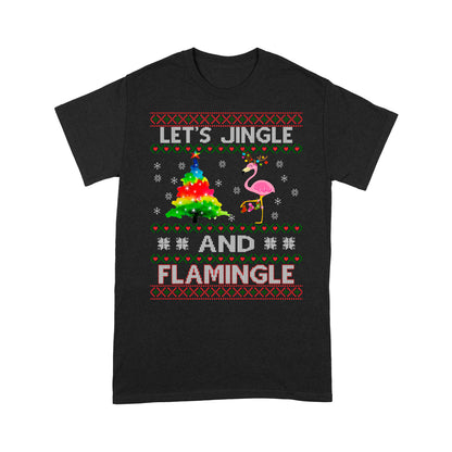 Lassen Sie uns Jingle und Flamingle lustige Weihnachten Flamingo T-Shirt Geschenk für Weihnachten