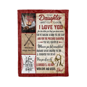 To my daughter I want you to know I love you baseball Christmas fleece blanket unique family gift idea