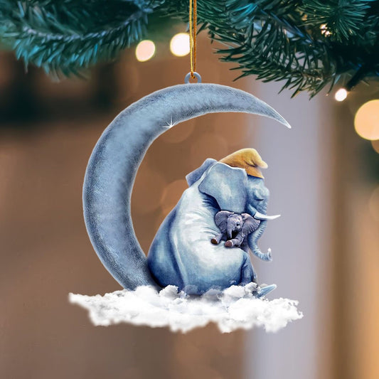 Elephant Blue Moon Hanging Ornament Christmas Tree Ornament Godmerc - Best gifts your whole family