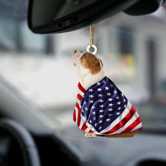 English Bulldog American Patriot Flag Two Sided Ornament - Best gifts your whole family