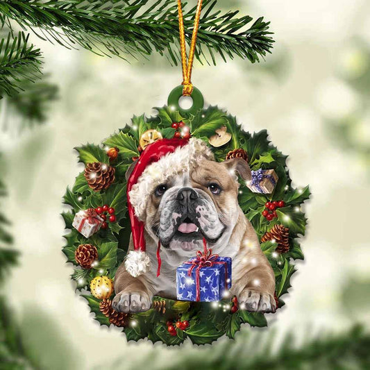 English Bulldog and Christmas gift for her gift for him gift for English Bulldog lover ornament, Christmas Ornament - Best gifts your whole family