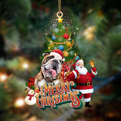 English Bulldog3-Christmas Tree&Dog Hanging Ornament - Best gifts your whole family