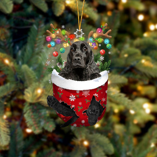 English Cocker Spaniel 1 In Snow Pocket Christmas Ornament Flat Acrylic Dog Ornament - Best gifts your whole family