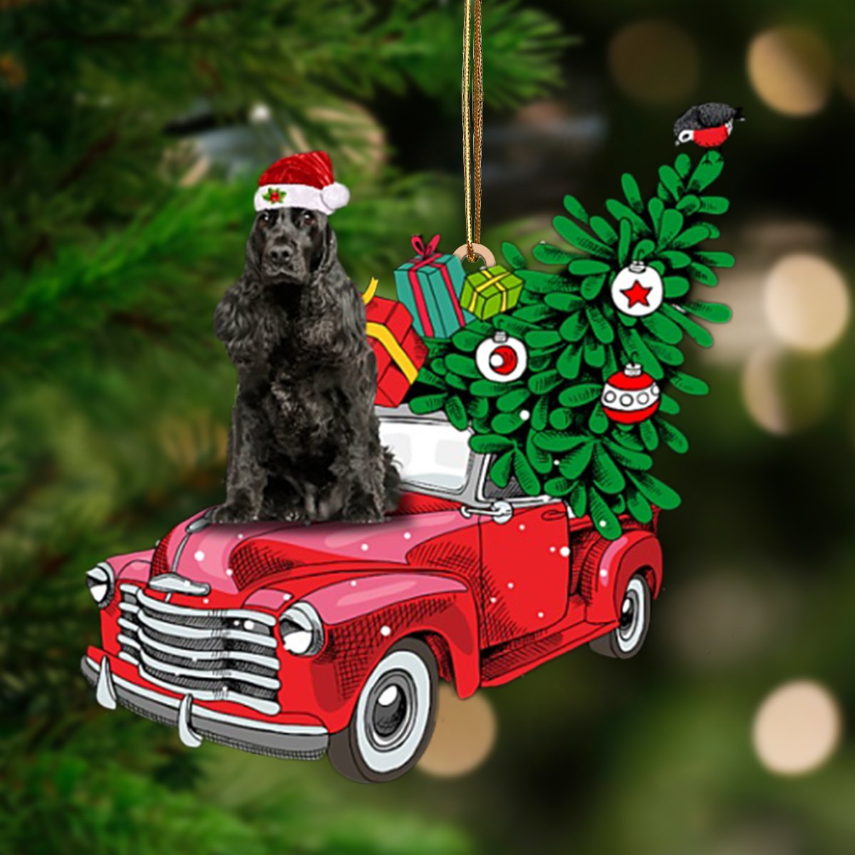 English Cocker Spaniel 1-Pine Truck Hanging Ornament - Best gifts your whole family