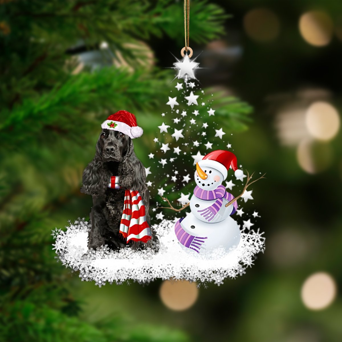 English Cocker Spaniel 1-Star Tree Hanging Ornament - Best gifts your whole family