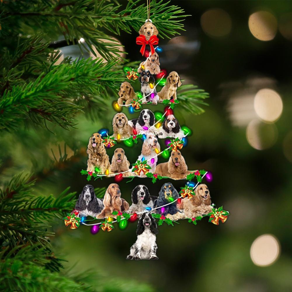 English Cocker Spaniel-Christmas Tree Lights-Two Sided Ornament - Best gifts your whole family