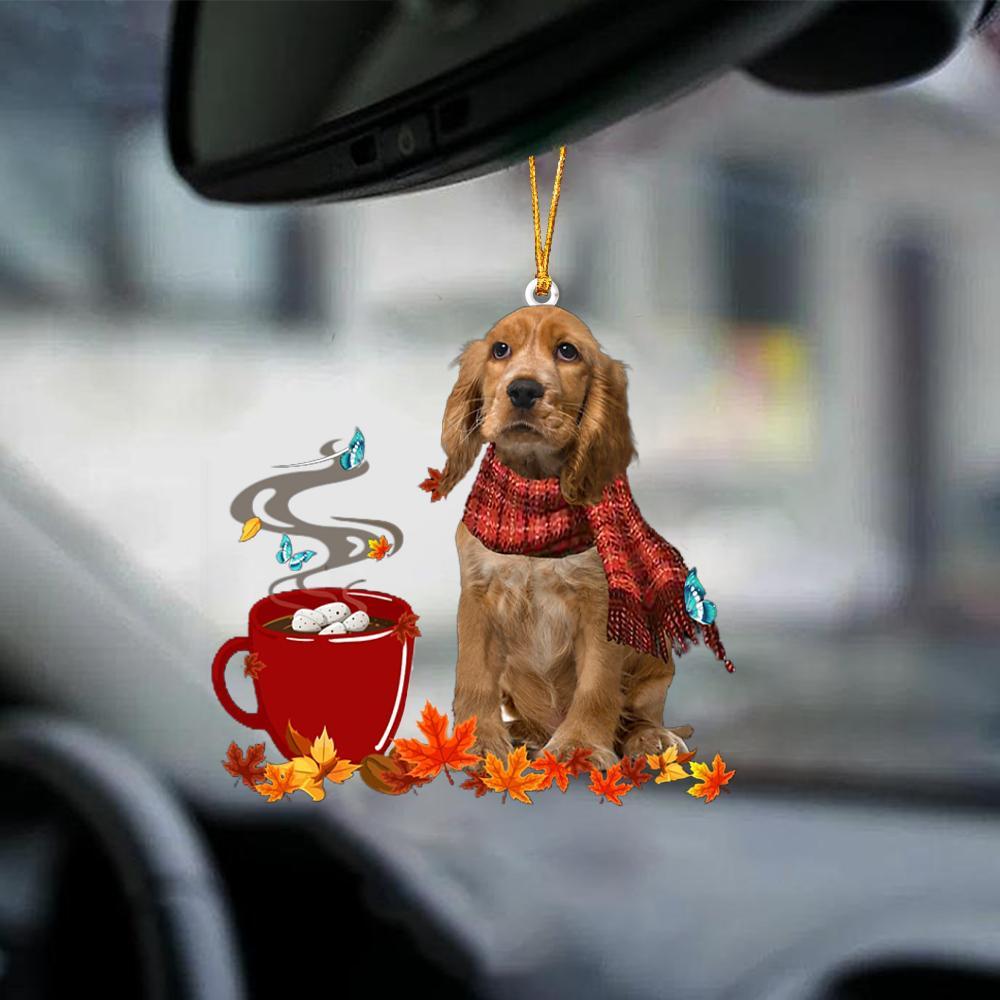English Cocker Spaniel-Fall Chocolate-Two Sided Ornament - Best gifts your whole family