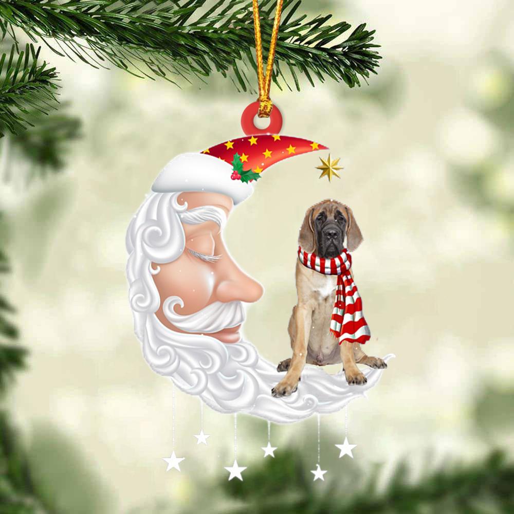 English Mastif With Santa Christmas Ornament Dog Christmas Ornament - Best gifts your whole family