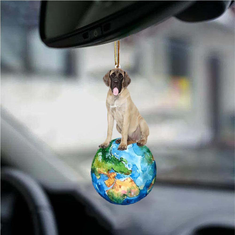 English Mastiff-Around My Dog-Two Sided Ornament - Best gifts your whole family