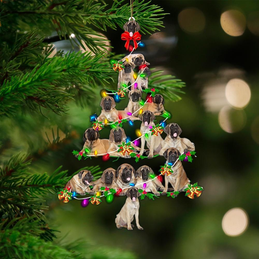 English Mastiff-Christmas Tree Lights-Two Sided Ornament - Best gifts your whole family