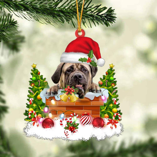 English Mastiff In The Chimney Hanging Ornament Dog Christmas Ornament - Best gifts your whole family