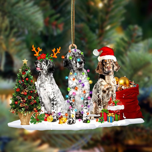 English Setter-Christmas Dog Friends Hanging Ornament - Best gifts your whole family