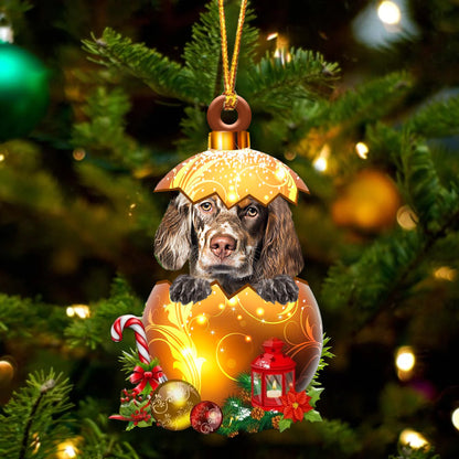 English Setter In Golden Egg Christmas Ornament - Best gifts your whole family