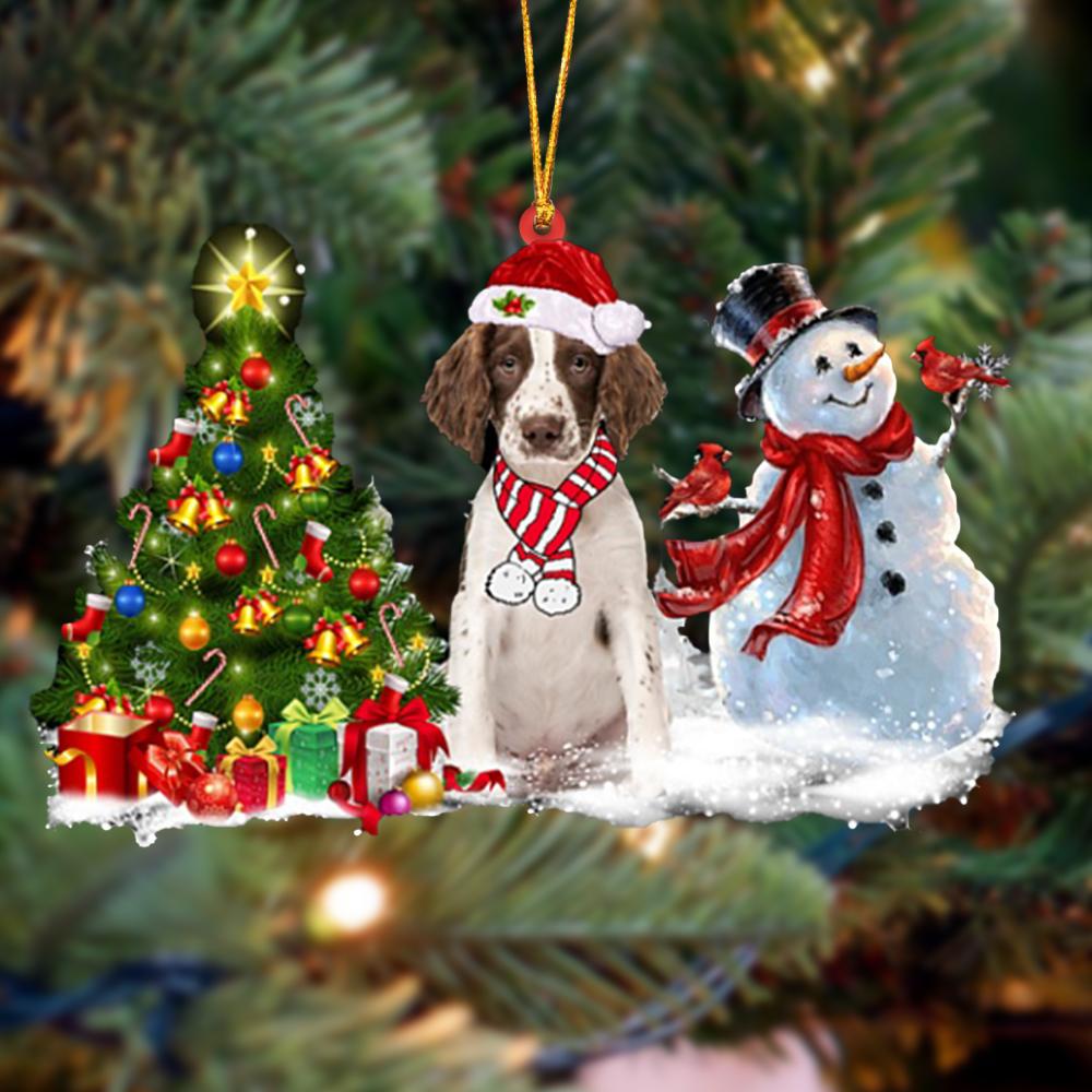 English Springer Spaniel Christmas Snow Hanging Ornament Dog Ornament, Car Ornament, Christmas Ornament - Best gifts your whole family