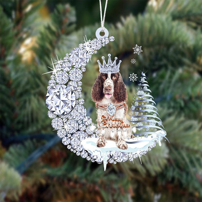 English Springer Spaniel Diamond Moon Merry Christmas Ornament Dog Ornament - Best gifts your whole family