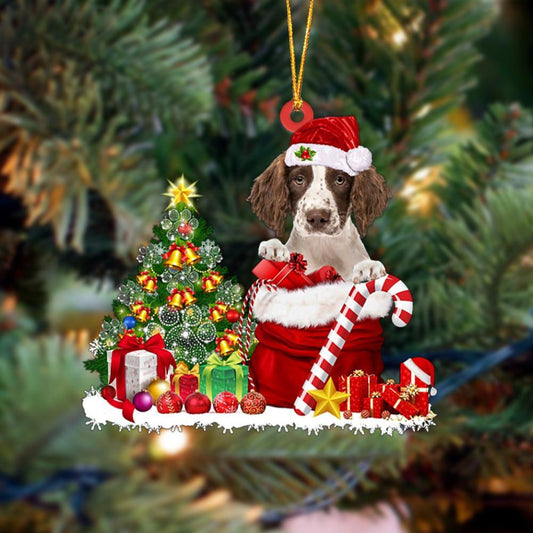 English Springer Spaniel Gift Bag Merry Christmas Ornament Dog Ornament, Car Ornament, Christmas Ornament - Best gifts your whole family