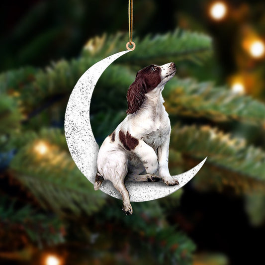 English Springer Spaniel Sit On The Moon Two Sided Ornament Dog Hanging Christmas Ornament - Best gifts your whole family