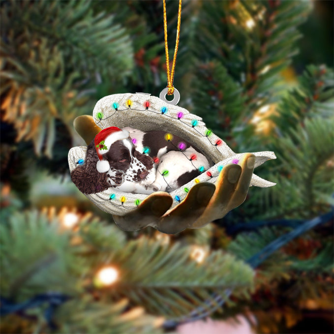 English Springer Spaniel Sleeping Angel In God Hand Christmas Ornament Godmerch Ornament - Best gifts your whole family