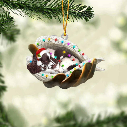 English Springer Spaniel Sleeping Angel In God Hand Christmas Ornament Godmerch Ornament - Best gifts your whole family