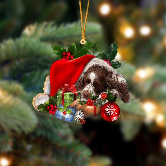 English Springer Spaniel-Sleeping In Hat Two Sides Ornament Dog Sleeping Ornament - Best gifts your whole family