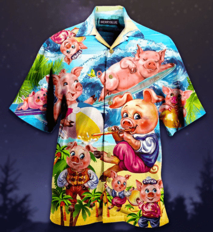 Enjoy The Summer Time On Beach Like Pigs Hawaiian Shirt,Hawaiian Shirt Gift,Christmas Gift