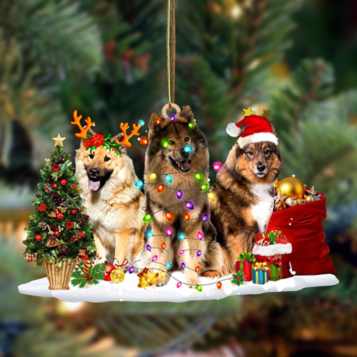 Eurasier-Christmas Dog Friends Hanging Ornament - Best gifts your whole family