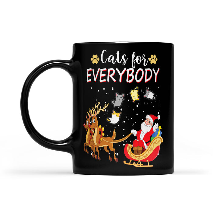 Cats For Everybody Funny Christmas Outfit For Cute Cat Lover Black Mug Gift For Christmas