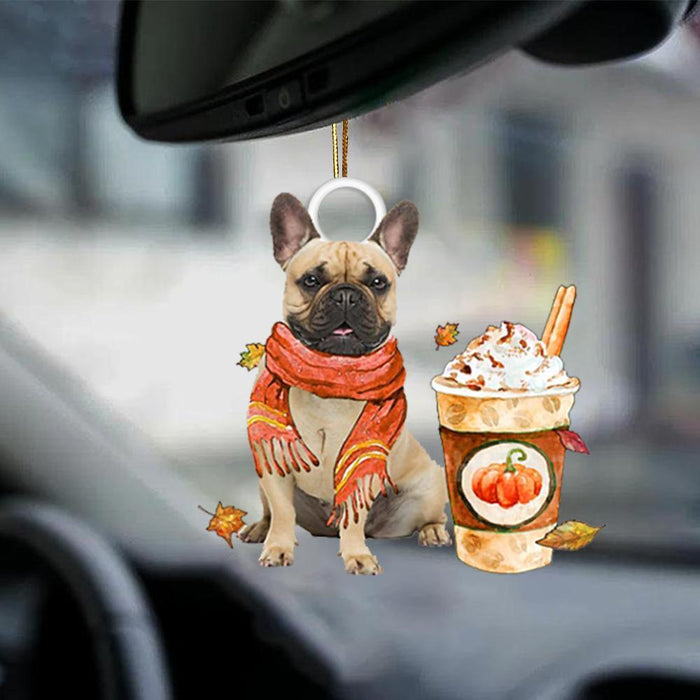 Fawn French Bulldog-Pumpkin Spice Kinda-Two Sided Ornament - Best gifts your whole family