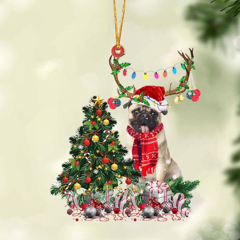 Fawn Pug 1-Christmas Tree Gift Hanging Ornament - Best gifts your whole family