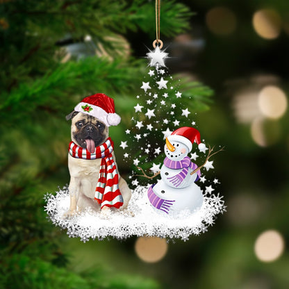 Fawn Pug 1-Star Tree Hanging Ornament - Best gifts your whole family