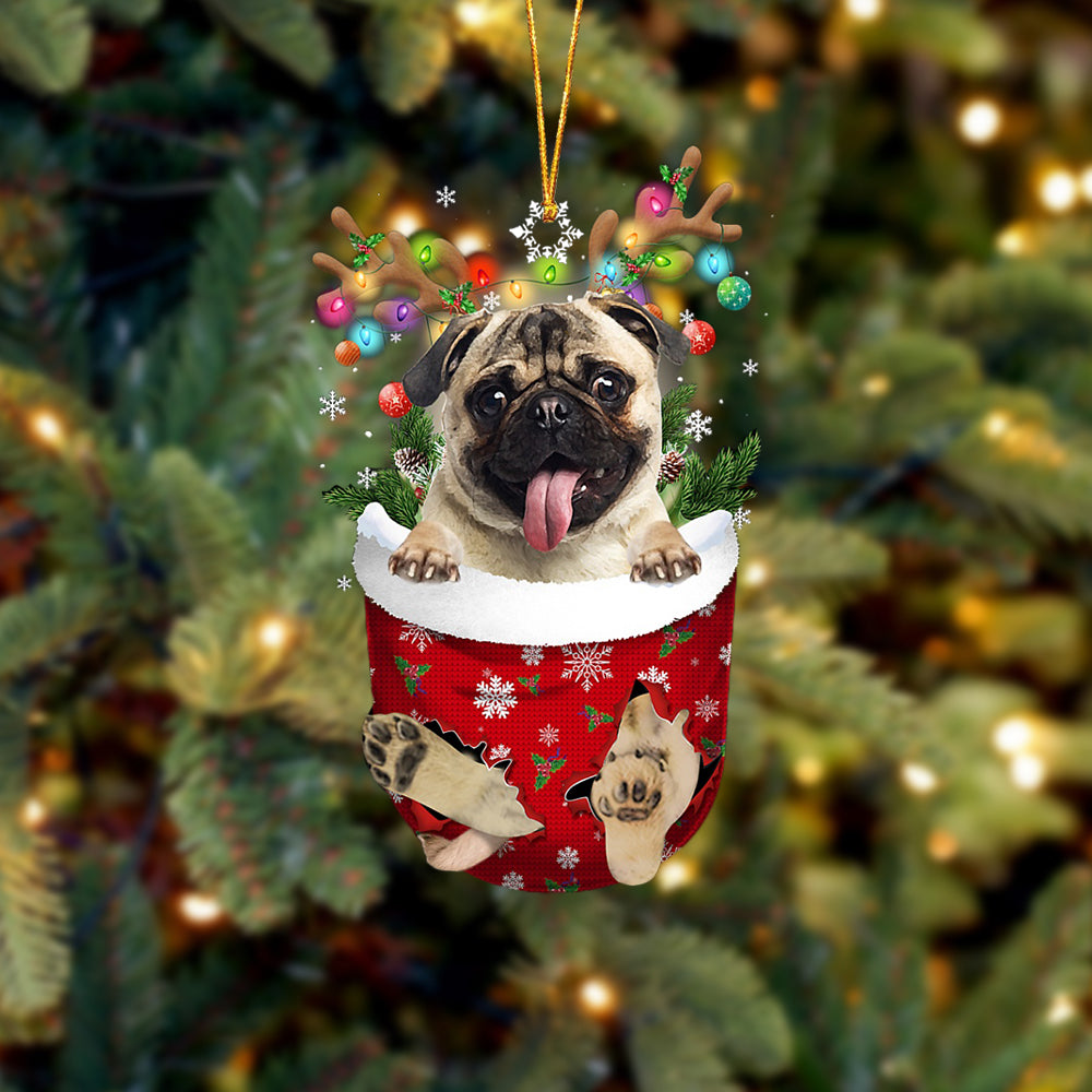 FAWN Pug In Snow Pocket Christmas Ornament Godmerc - Best gifts your whole family