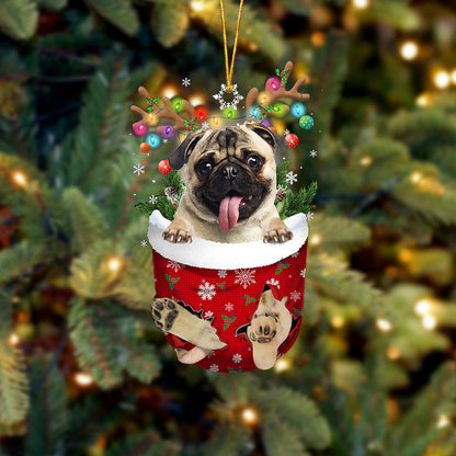 FAWN Pug In Snow Pocket Christmas Ornament Godmerc - Best gifts your whole family