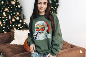 Retro Graphic Smoking Santa Christmas Sweatshirt,Vintage Sweatshirt Christmas, Christmas Shirt,Christmas sweatshirt,Christmas Gift