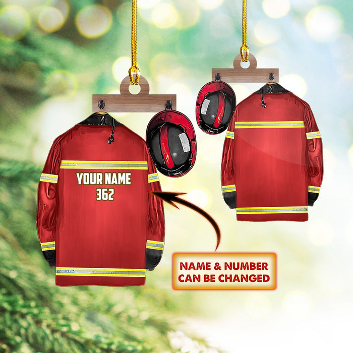 Firefighter Ornament Red Firefighter Vest Fireman Gift Car Ornament - Best gifts your whole family