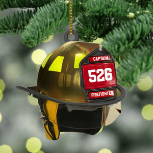 Firefighter's Helmet Personalized Acrylic Ornament - Best gifts your whole family