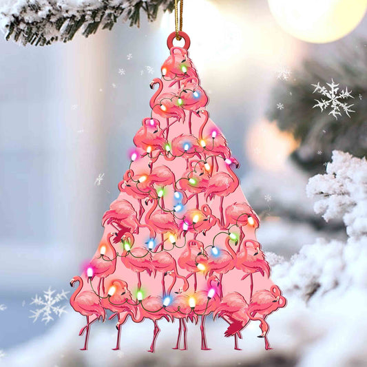Flamingo Lovely Tree Gift For Flamingo Lover Gift For Bird Lover Ornament Christmas Ornament - Best gifts your whole family