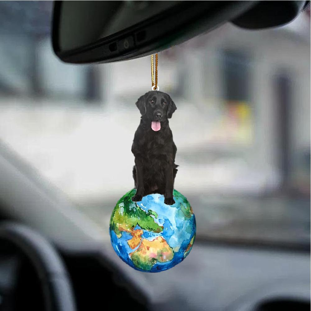 Flat Coated-Around My Dog-Two Sided Ornament - Best gifts your whole family