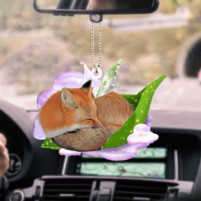 Fox-Sleep On Fallen Leaves-Two Sided Ornament - Best gifts your whole family