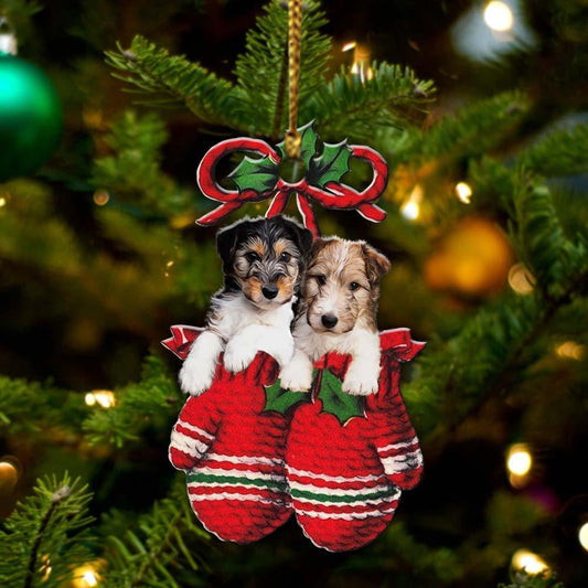 Fox Terrier Inside Your Gloves Christmas Holiday-Two Sided Ornament, Christmas Ornament, Car Ornament - Best gifts your whole family