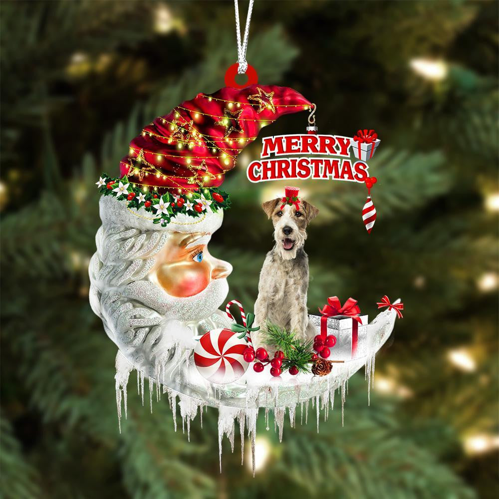 Fox Terrier On The Moon Merry Christmas Hanging Ornament - Best gifts your whole family
